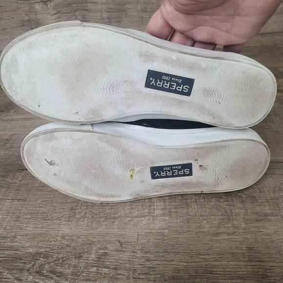 Sperry Womens Sz 8.5 Black Quilted Suede Slip On Sneakers Casual Shoes STS83319 - Picture 8 of 10